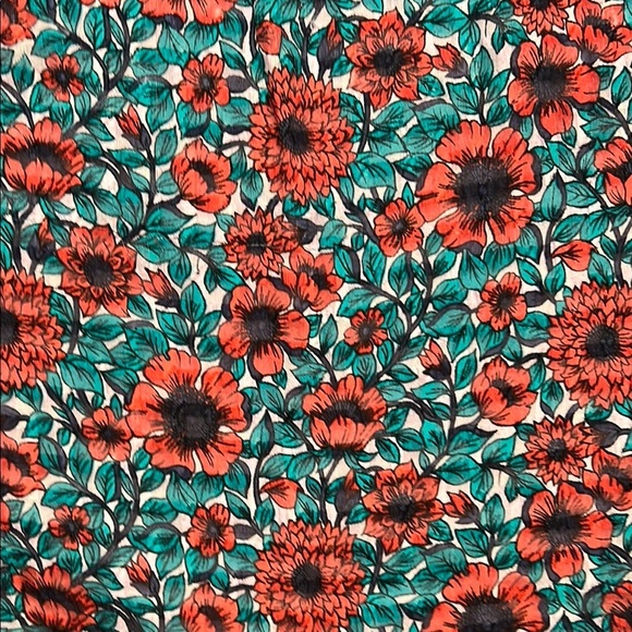 Rebecca Taylor Silk & Cotton Floral Dress, Still Has Button Bag Attached, Size 6 - Picture 9 of 12